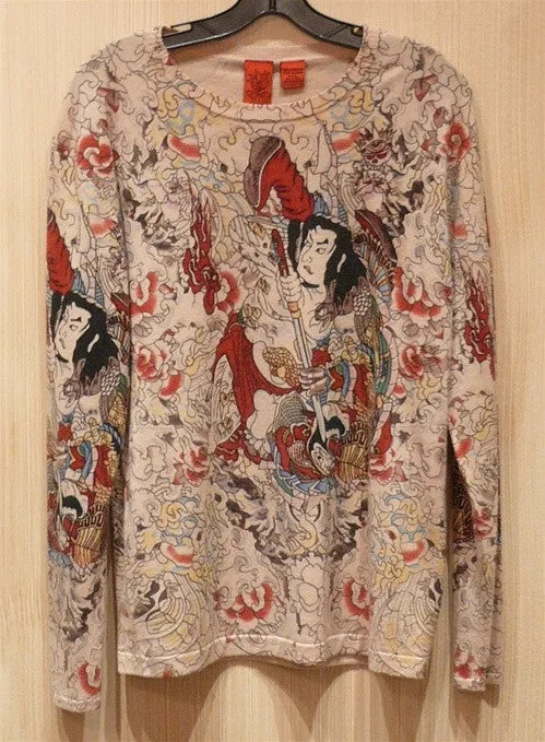 A+G Kabuki Tattoo Cashmere Crew Neck Sweater