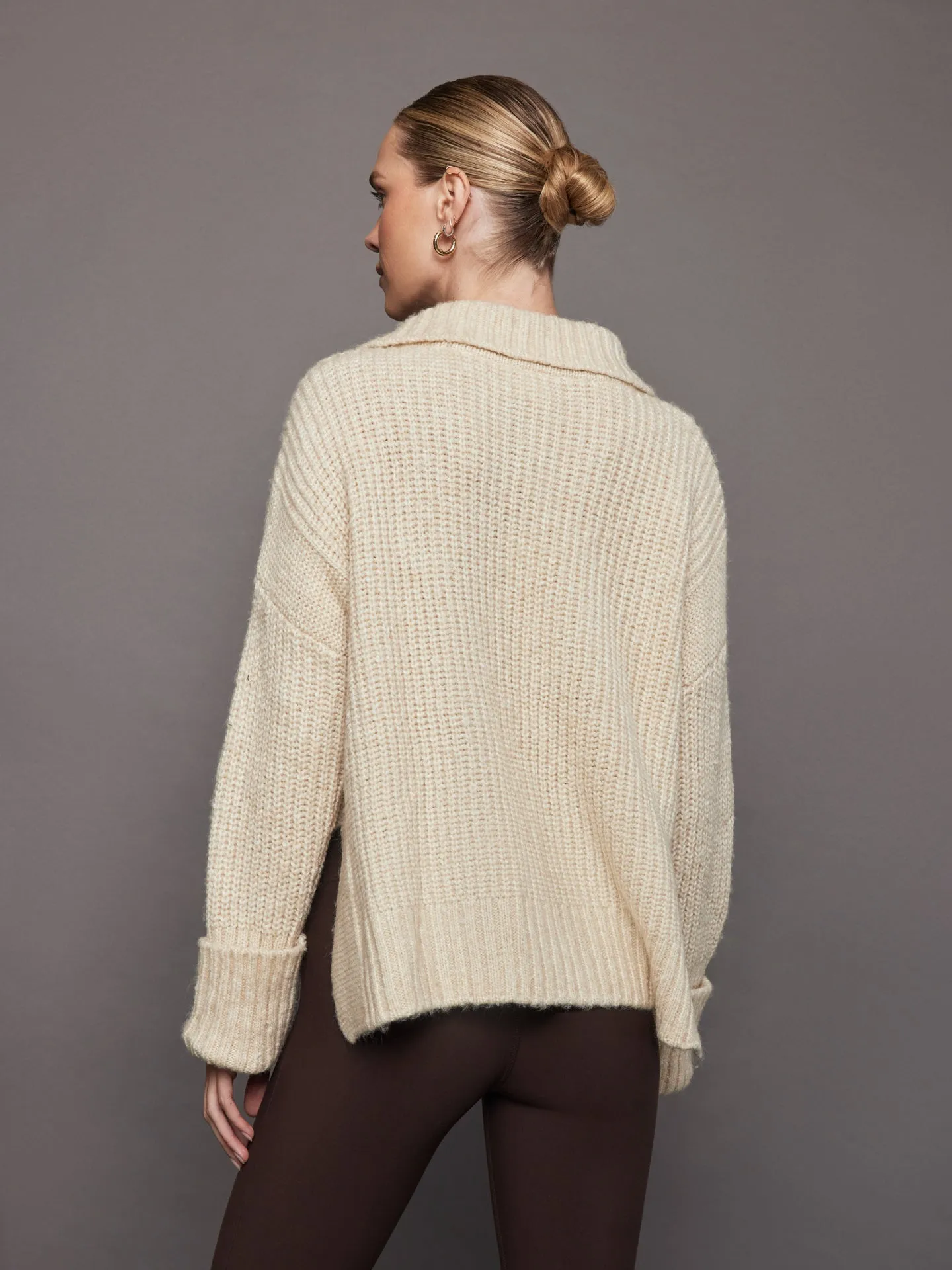 Amelia Half Zip Knit - Birch