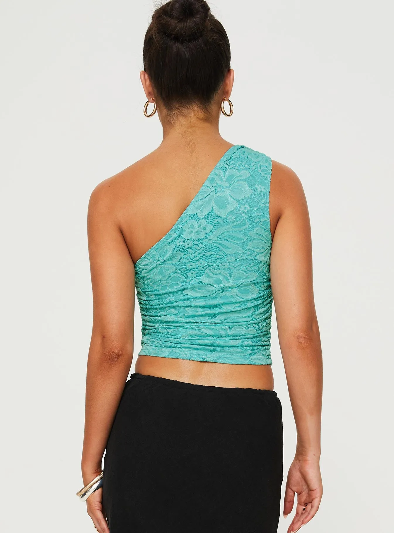 Annem One Shoulder Lace Blue