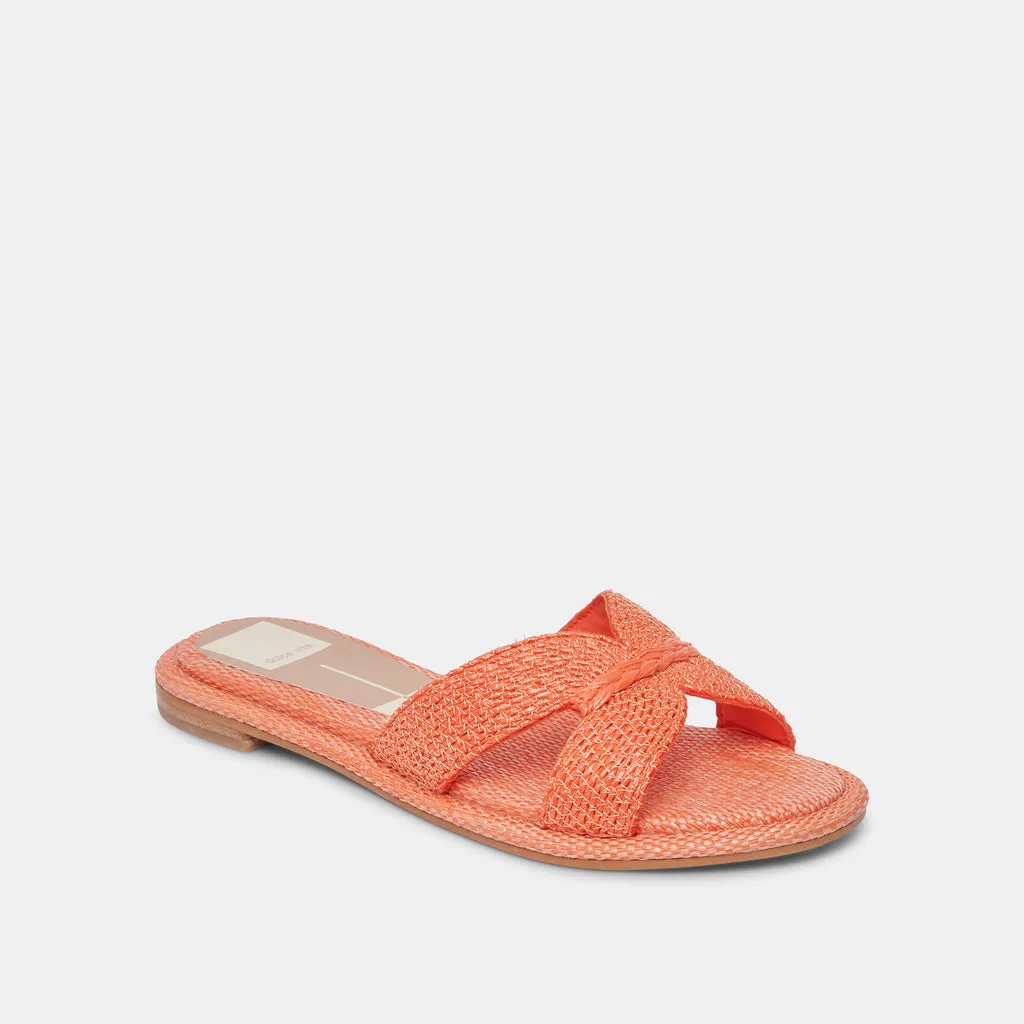 ATOMIC Flat Sandals Orange | Orange Raffia Flat Sandals– Dolce Vita 6894909620290