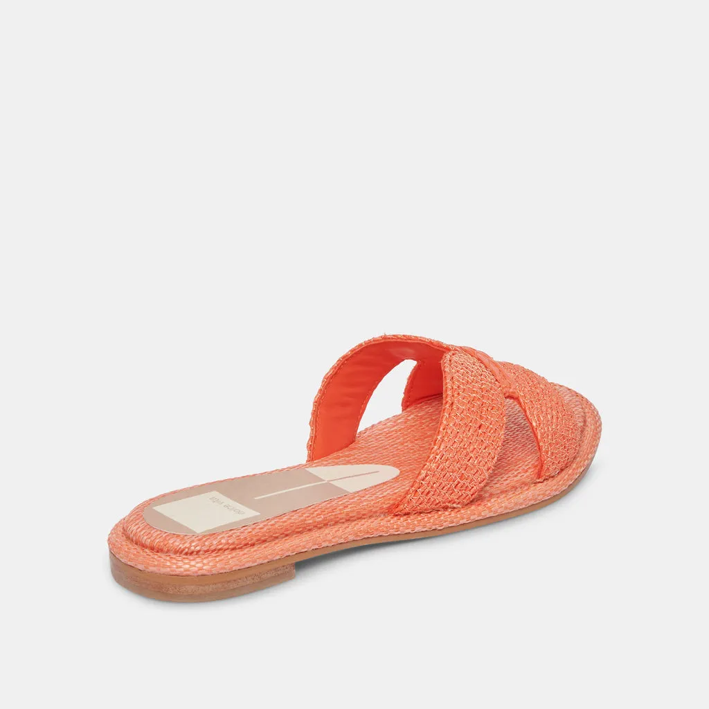 ATOMIC Flat Sandals Orange | Orange Raffia Flat Sandals– Dolce Vita 6894909620290