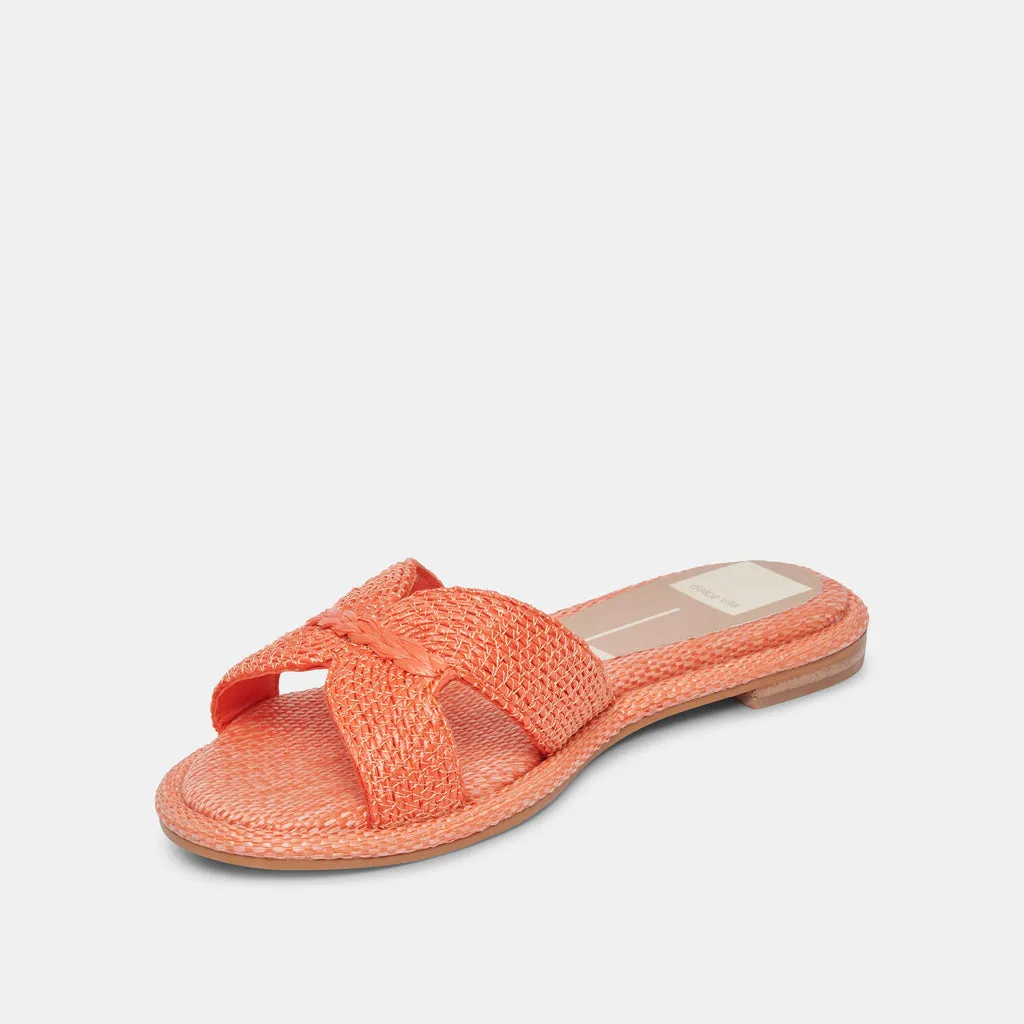 ATOMIC Flat Sandals Orange | Orange Raffia Flat Sandals– Dolce Vita 6894909620290