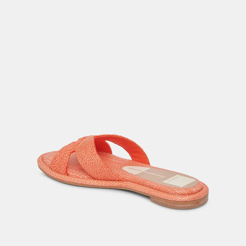 ATOMIC Flat Sandals Orange | Orange Raffia Flat Sandals– Dolce Vita 6894909620290