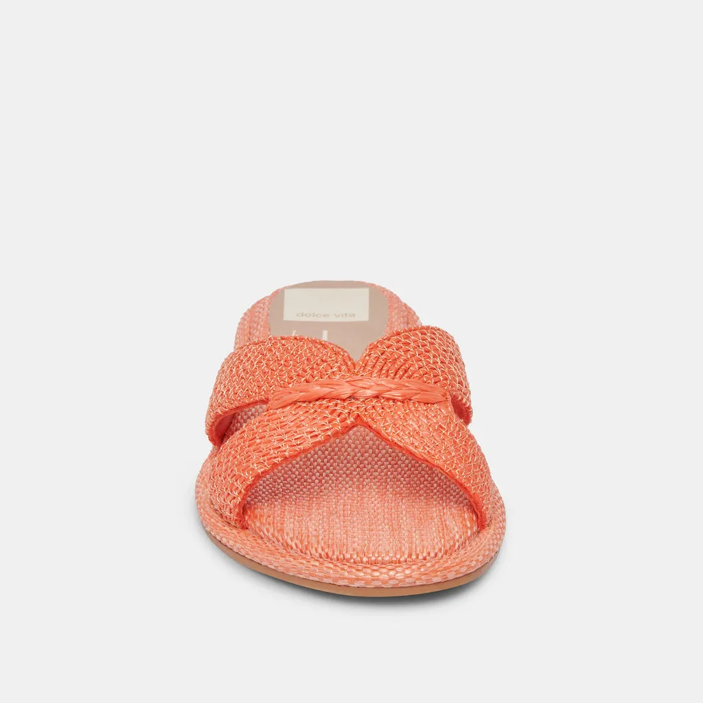 ATOMIC Flat Sandals Orange | Orange Raffia Flat Sandals– Dolce Vita 6894909620290