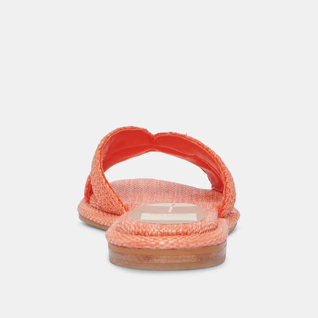 ATOMIC Flat Sandals Orange | Orange Raffia Flat Sandals– Dolce Vita 6894909620290