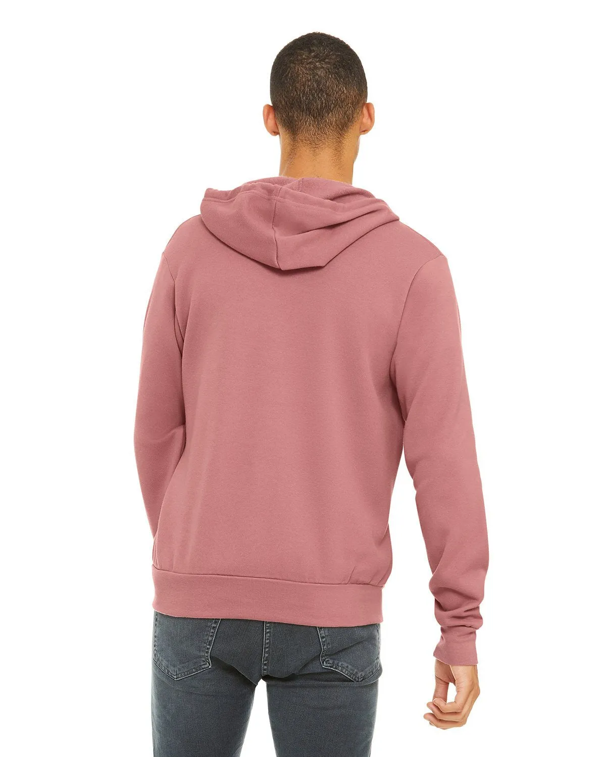 Bella + Canvas Unisex Poly-Cotton Fleece Full-Zip Hoodie 3739 Mauve