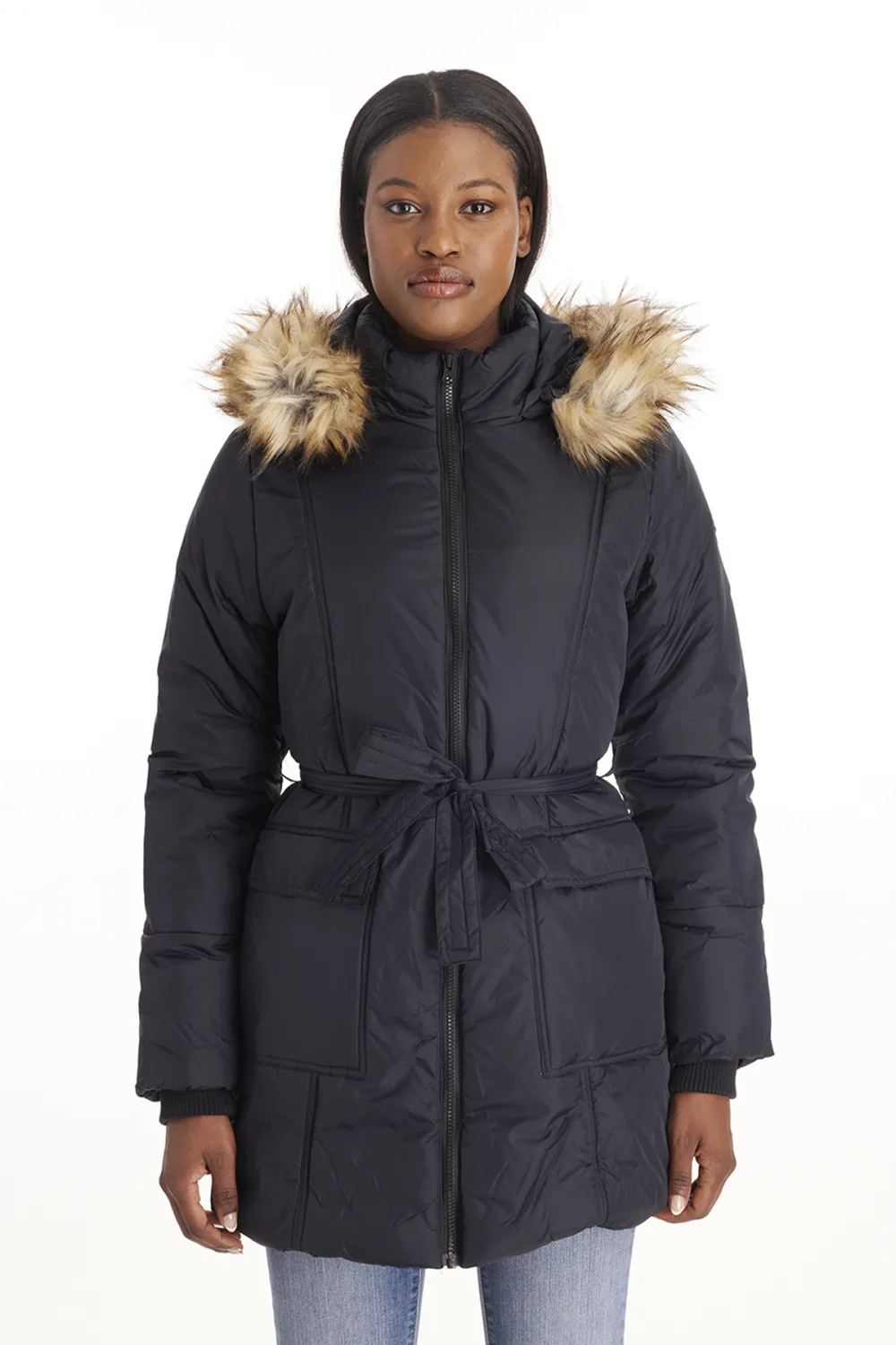 Belted Waterproof Winter Coat - Modern Eternity