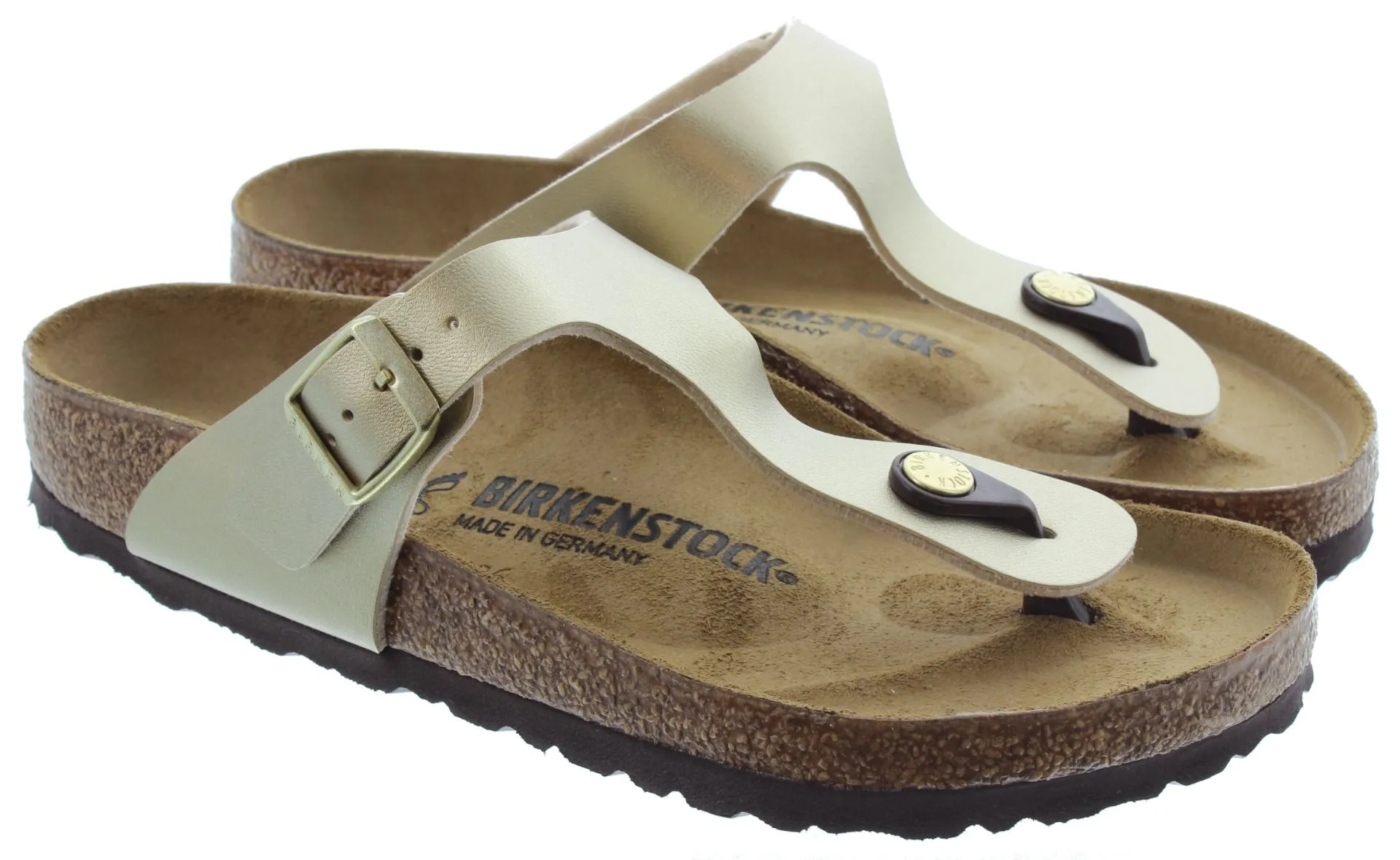 BIRKENSTOCK Ladies Gizeh Toe Post Sandals In Gold