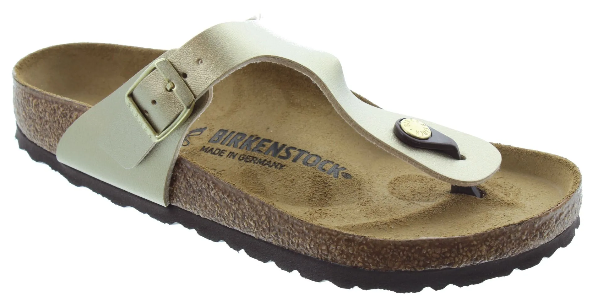 BIRKENSTOCK Ladies Gizeh Toe Post Sandals In Gold