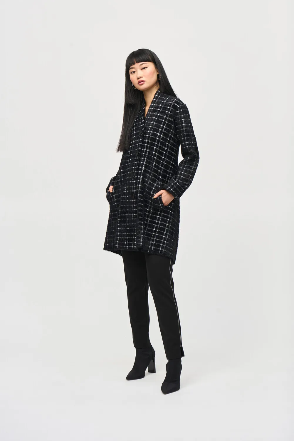 Bohemian Windowpane Blend Coat Style 243924