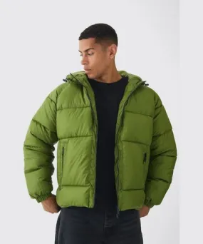 boohoo Mens Hooded Ripstop Puffer Jacket