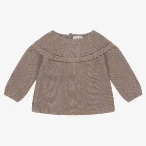 Brown Knitted Baby Sweater