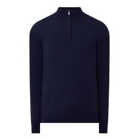 CANALI Half-Zip Cashmere Sweater - Navy