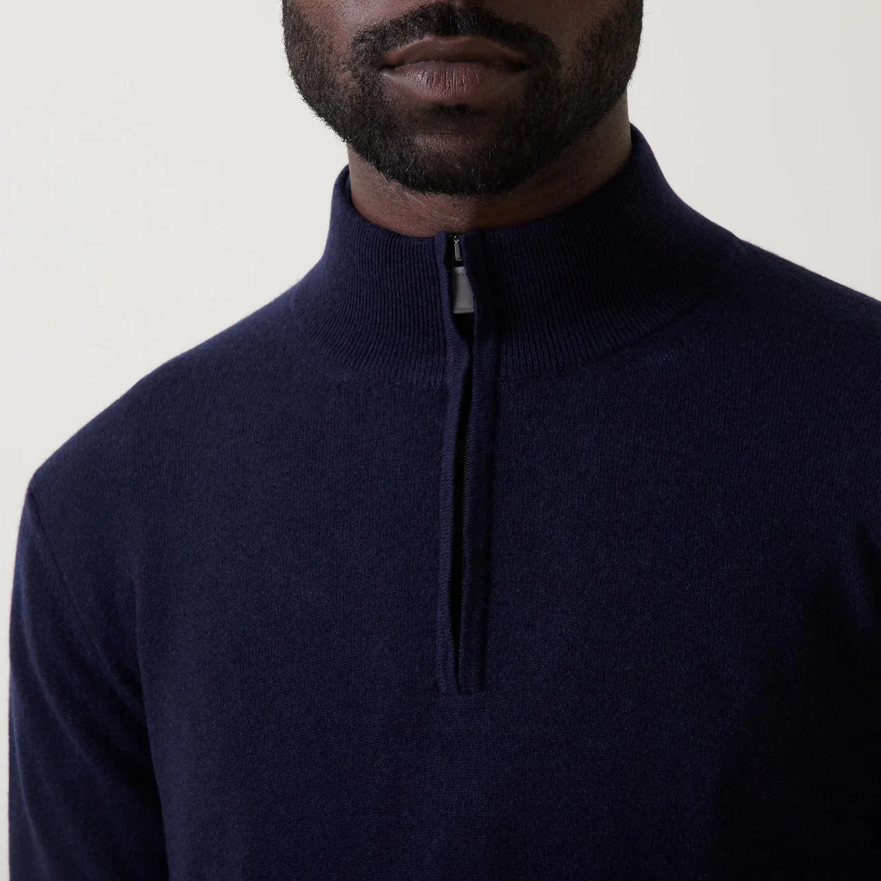 CANALI Half-Zip Cashmere Sweater - Navy