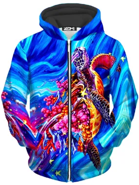 Cosmic Turtle Unisex Zip-Up Hoodie