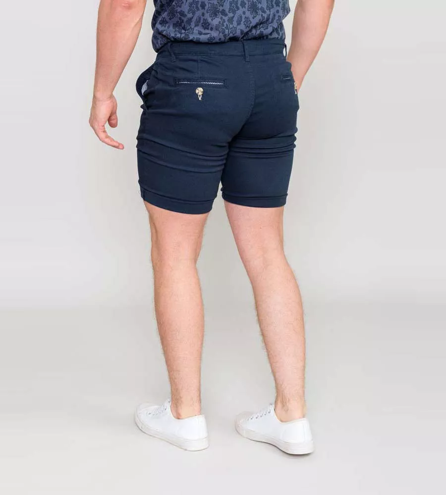 D555 Mens Navy Stretch Chino Shorts (BASILDON 2)