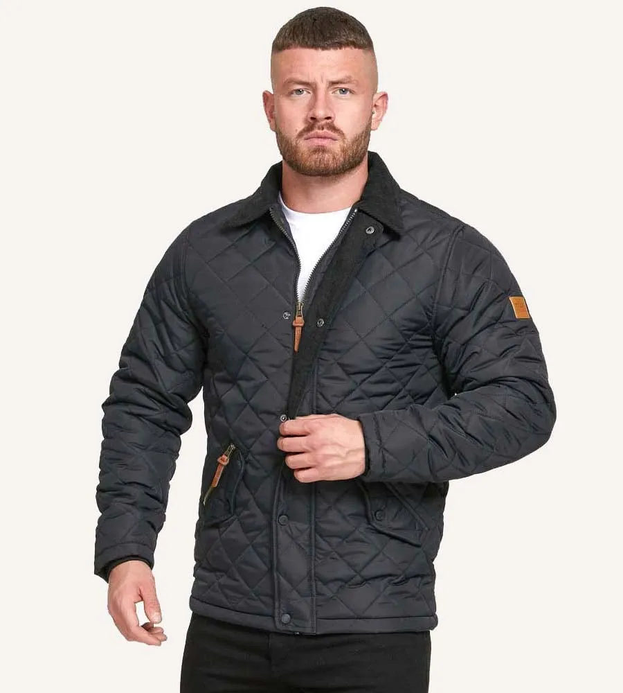 D555 Mens Quilted Jacket With Corduroy Collar (MATIAS)