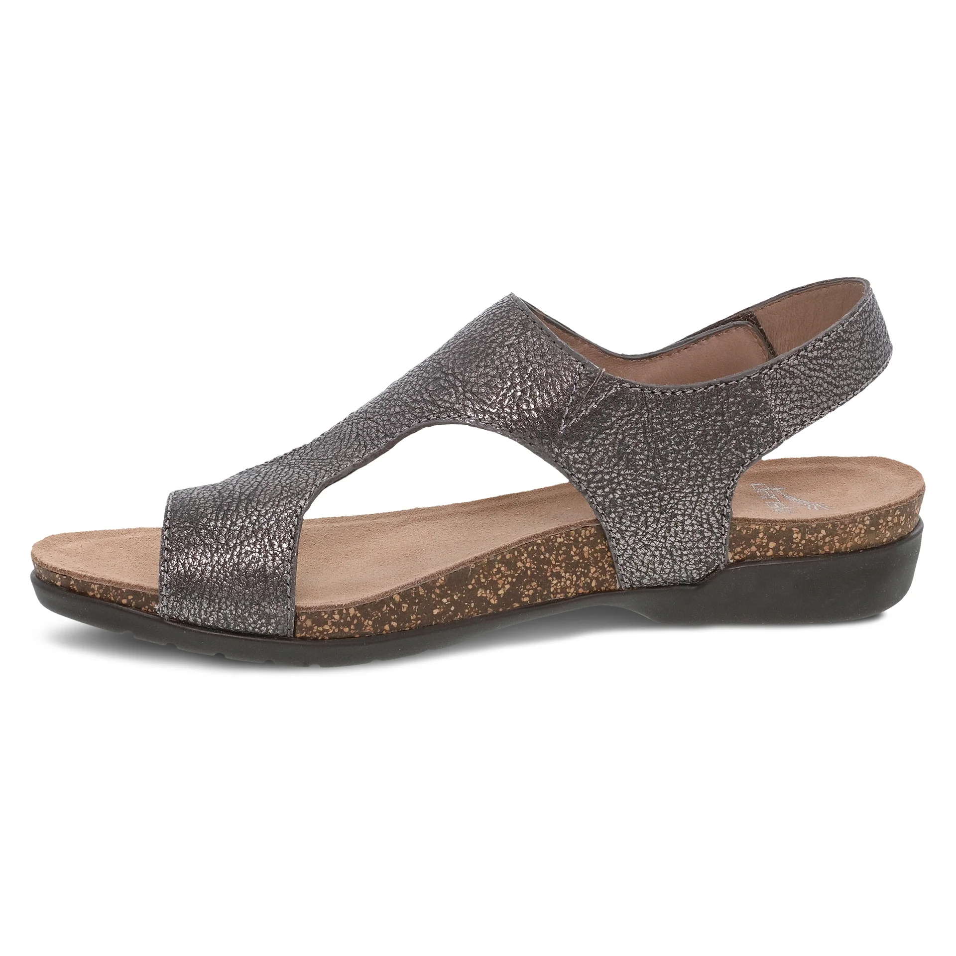 Dansko Women’s Reece Sandals-Pewter Metallic