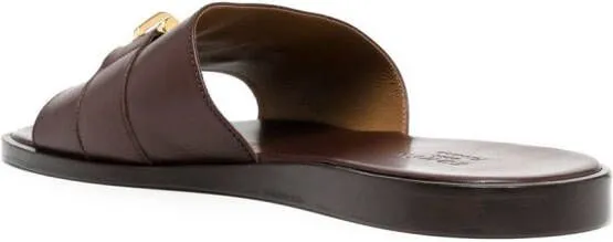 Edhen Milano horsebit-detail leather sandals Brown