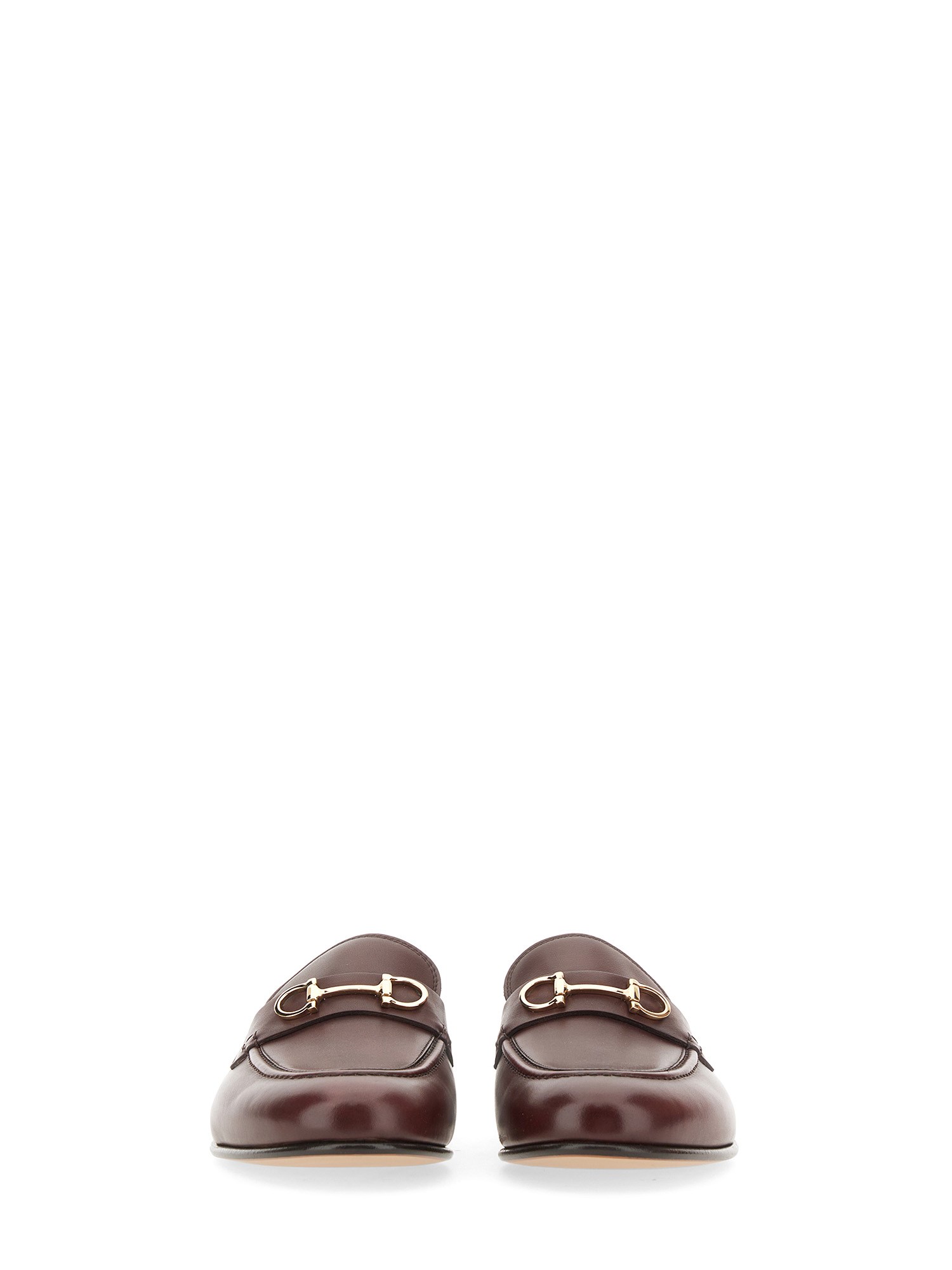 FERRAGAMO    LEATHER LOAFER WITH GANCINI ORNAMENT