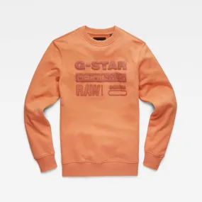 G-STAR Original  LOGO CREW NECK SWEATER MEN -LIGHT PASTE