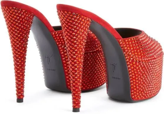 Giuseppe Zanotti Aida 150mm crystal-embellished sandals Red