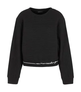 Heavy Jersey Cotton Crew Neck Script Logo Sweater