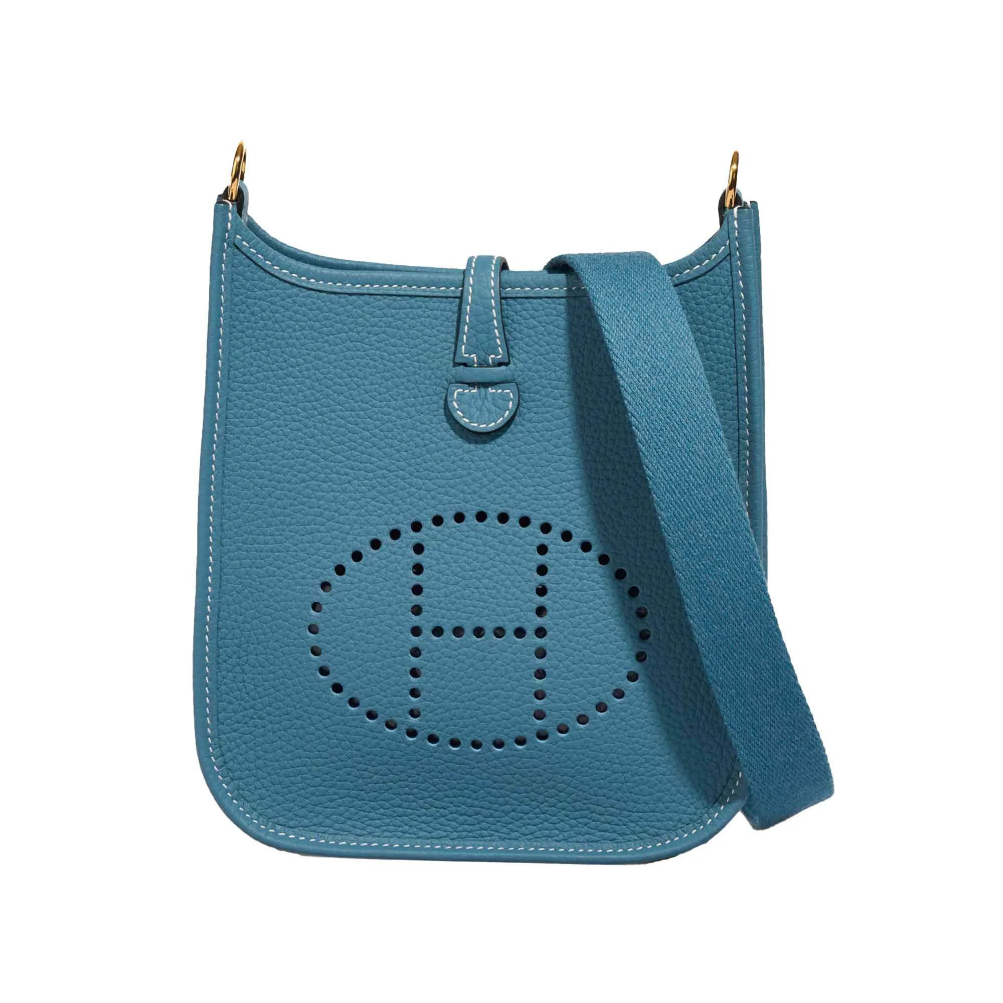 Hermès Evelyne 16 Crossbody Bag New Bleu Jean Clemence Ghw