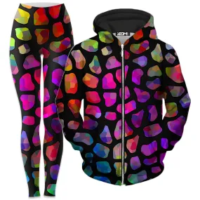 Jewel Giraffe Spots Zip-Up Hoodie and Leggings Combo