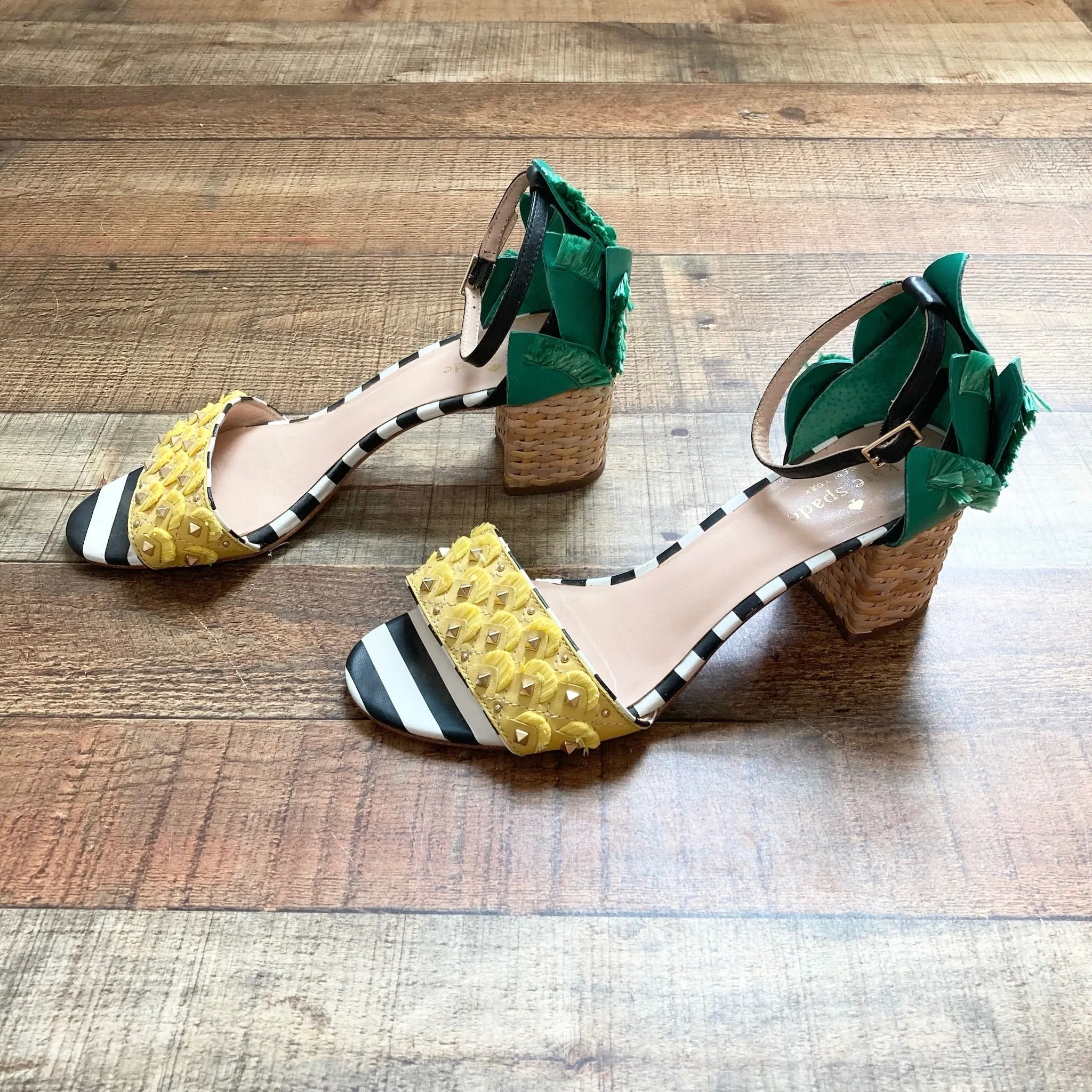 Kate Spade Pineapple Ankle Strap Heels- Size 8.5