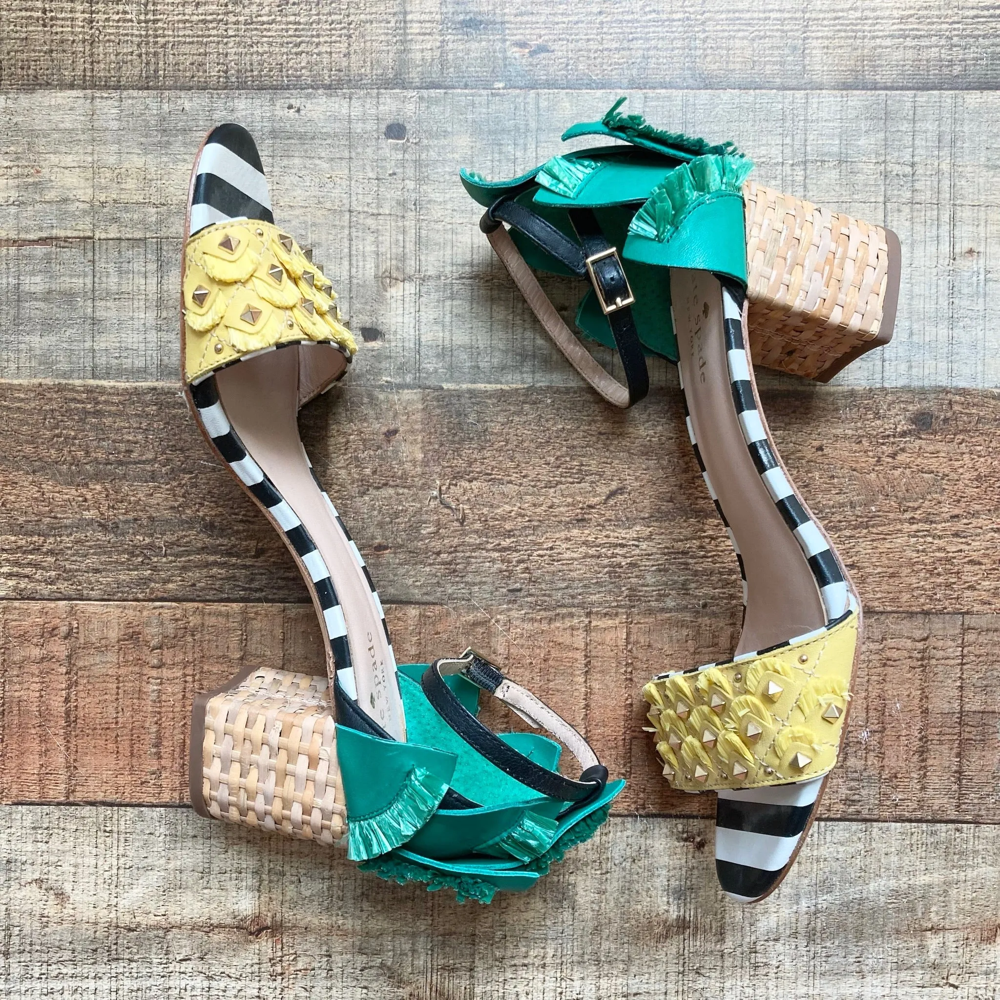 Kate Spade Pineapple Ankle Strap Heels- Size 8.5