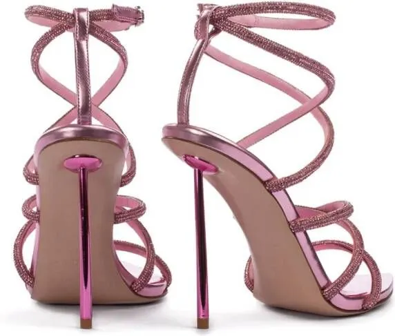 Le Silla Bella crystal-embellished wrap sandals Pink