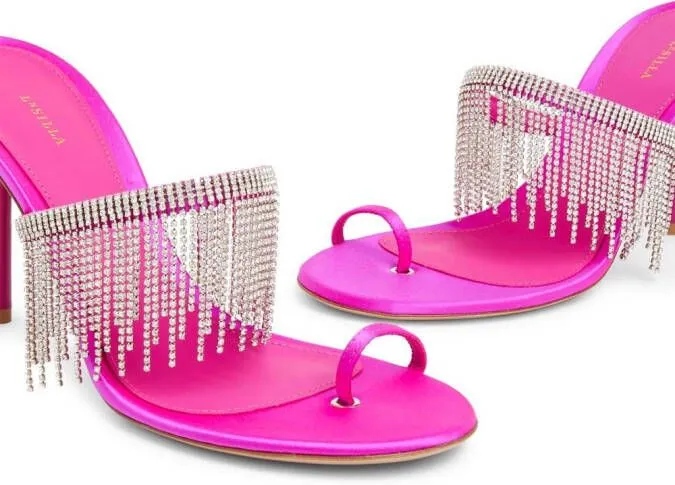 Le Silla The Jewels 80mm fringed sandals Pink