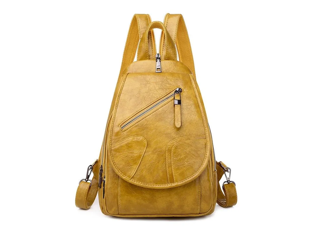 Leather Backpack Female Chest Shoulder Bags For Ladies Travel Back Pack School Bags For Teenage Girls