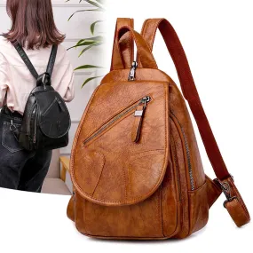 Leather Backpack Female Chest Shoulder Bags For Ladies Travel Back Pack School Bags For Teenage Girls