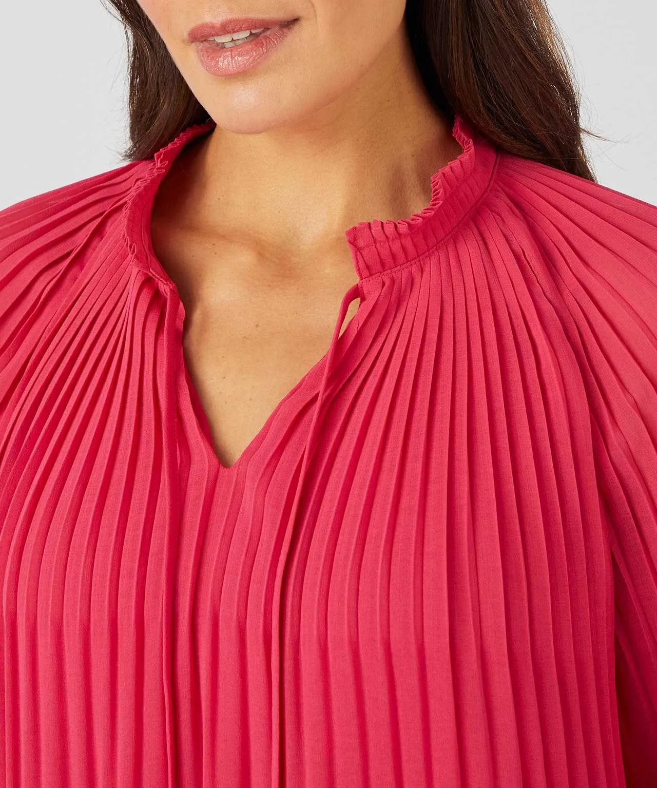 Long Sleeved Pleated Blouse