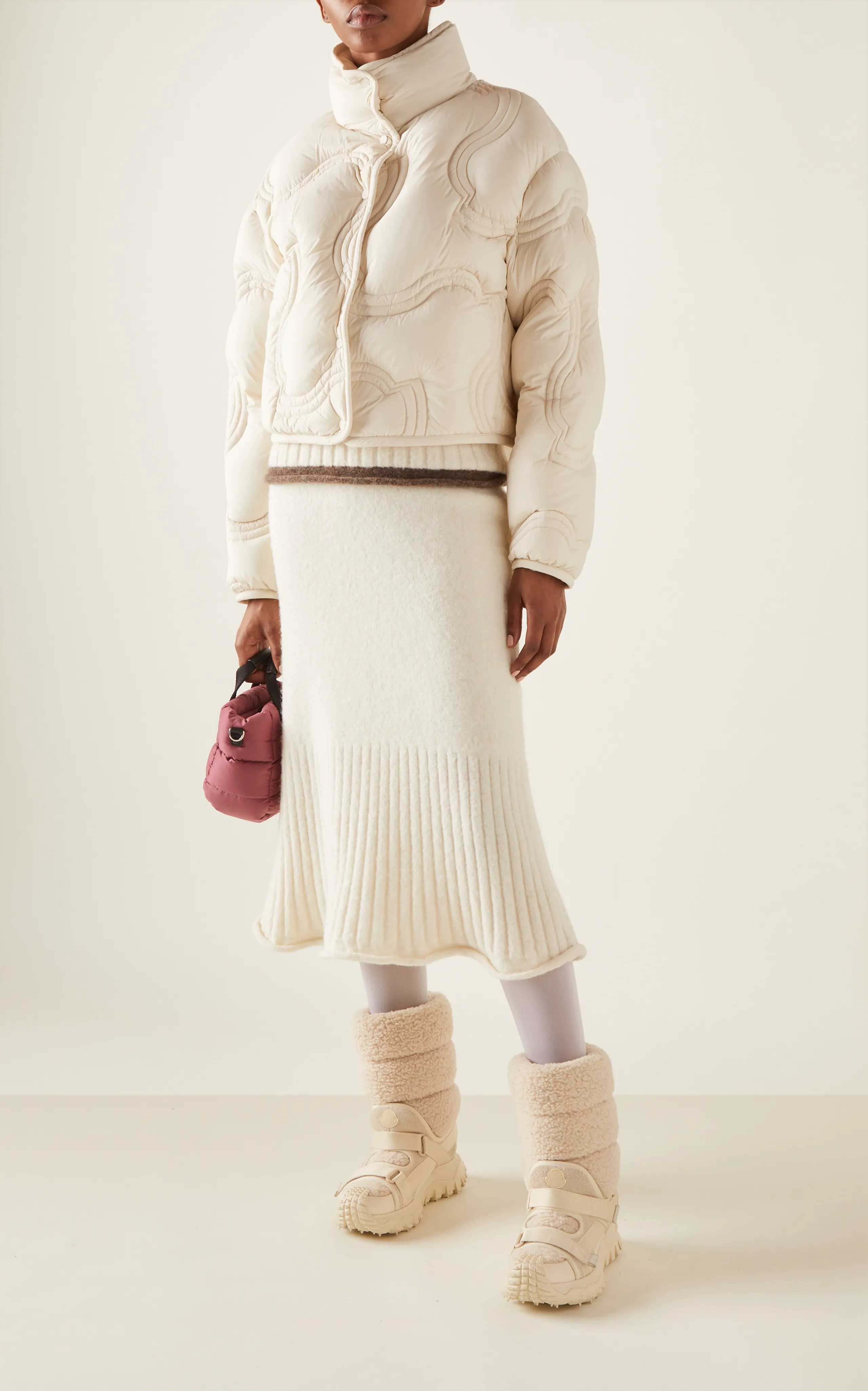 Moncler Knit Alpaca Wool-Blend Midi Skirt