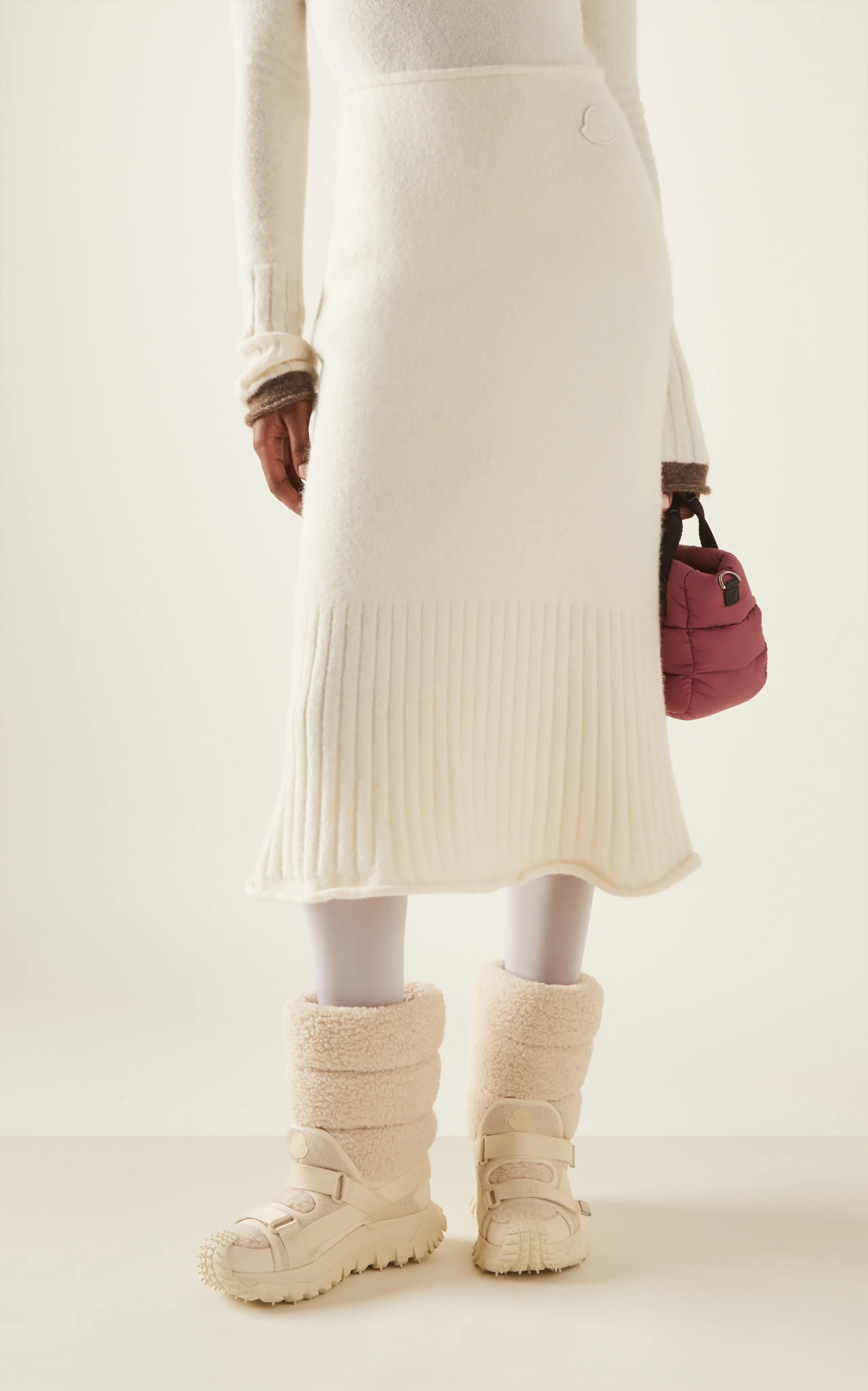 Moncler Knit Alpaca Wool-Blend Midi Skirt