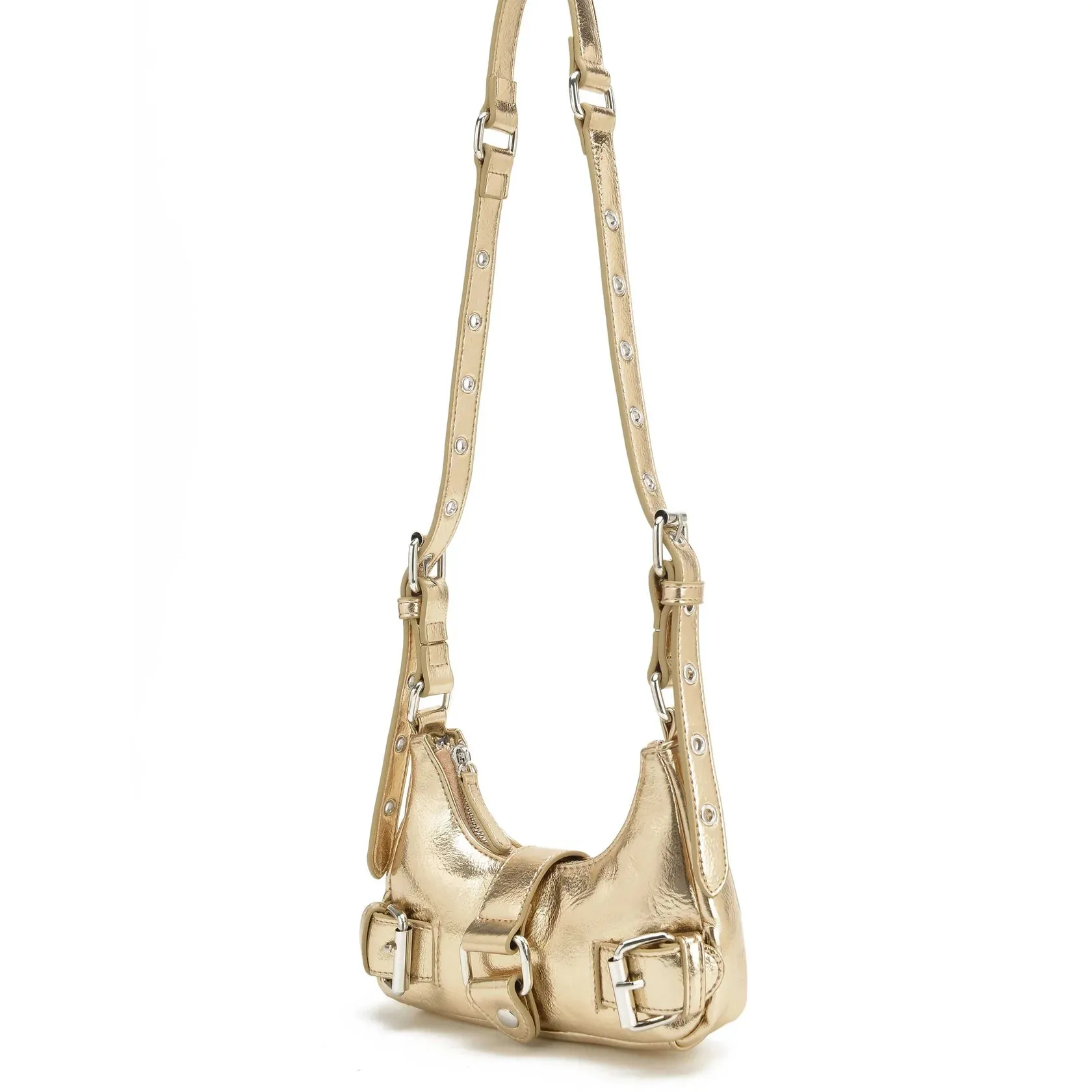 NUNOO | SHOULDER BAGS MUJER | PALMA RECYCLED COOL LIGHT GOLD | DORADO