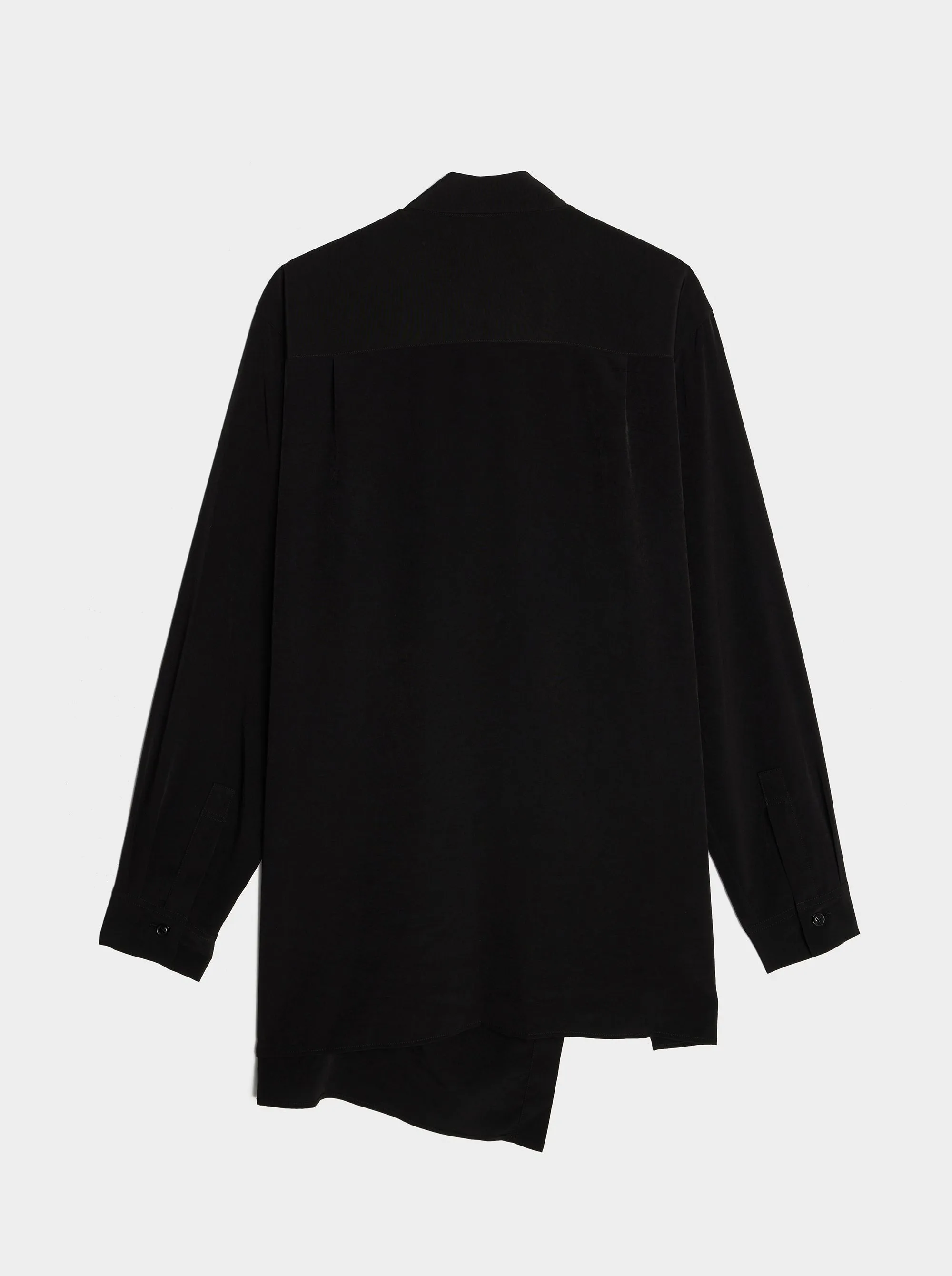 O-Left Slash Blouse, Black