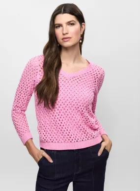 Open Weave Pullover Sweater