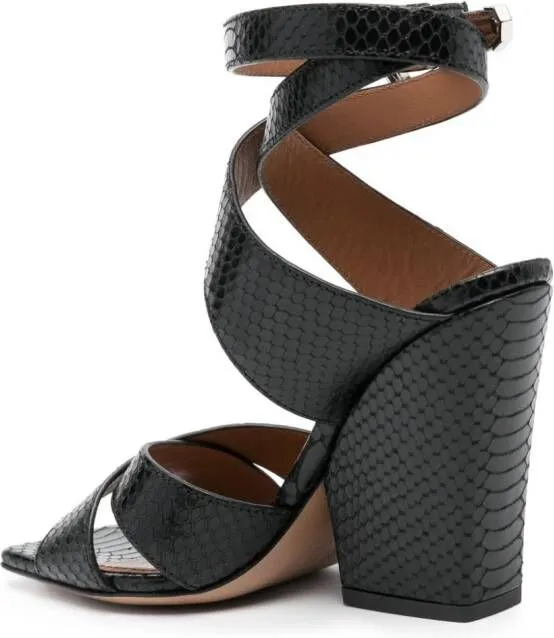 Paris Texas Arizona 100mm leather sandals Black