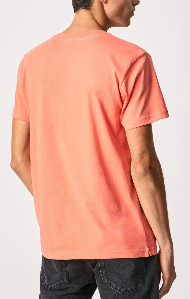 Pepe Jeans Alessio Retro Logo T-Shirt Summer Orange