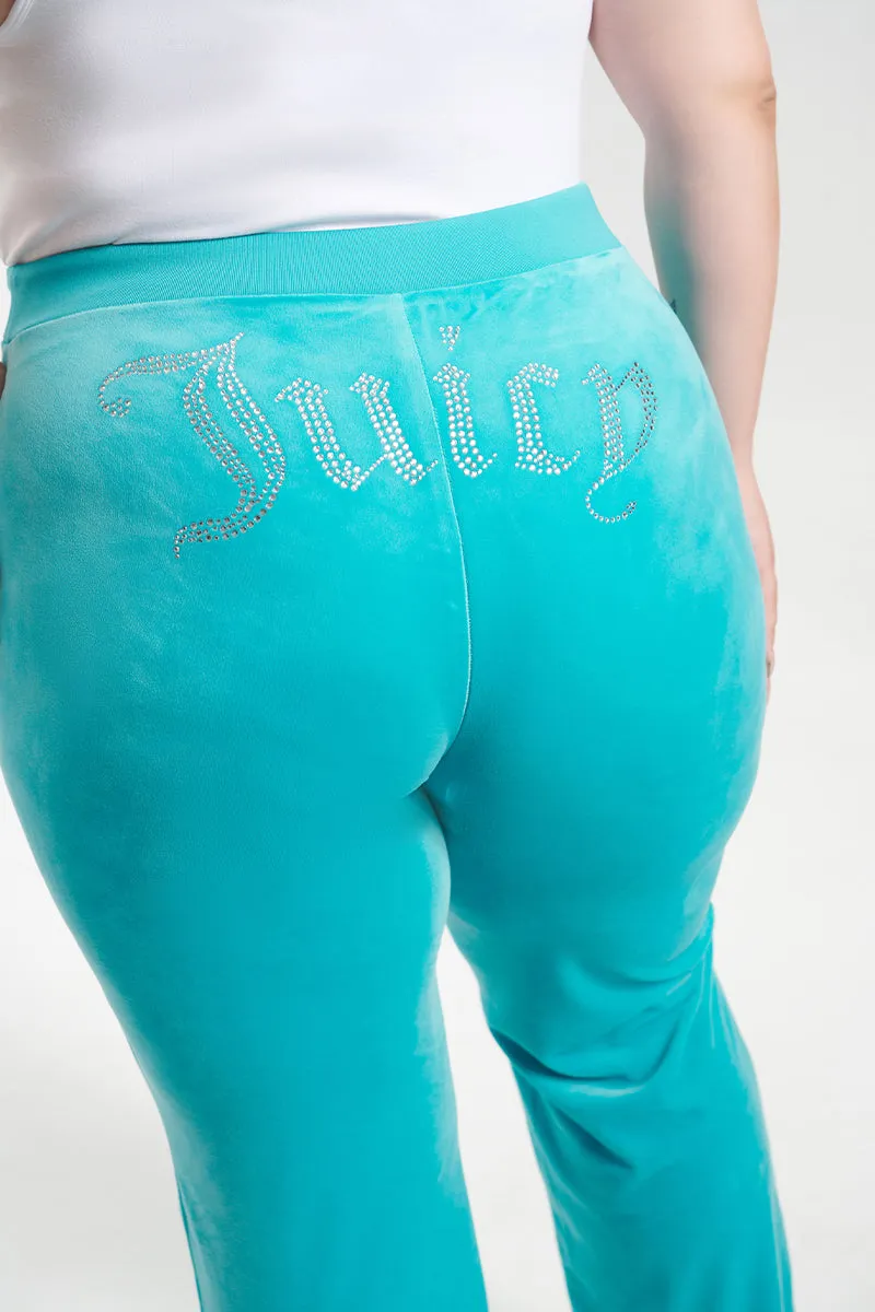 Plus-Size OG Big Bling Velour Track Pants