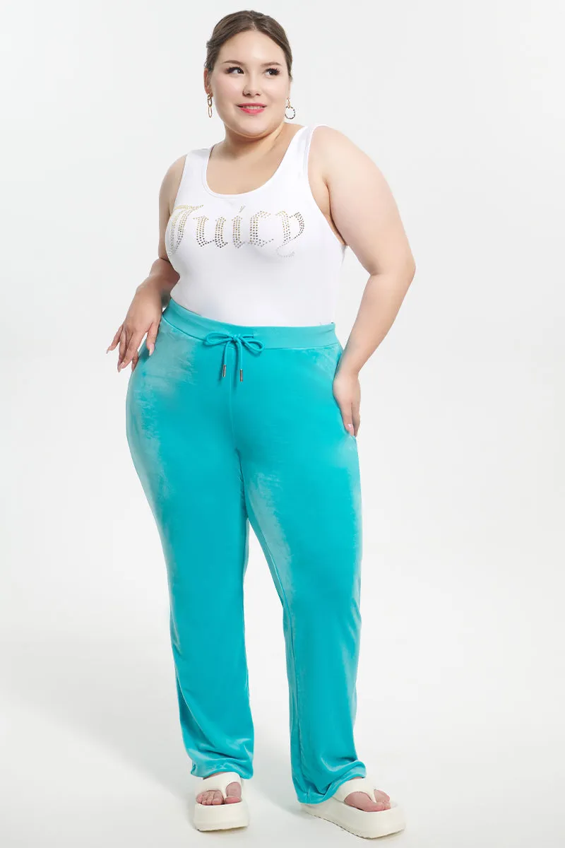 Plus-Size OG Big Bling Velour Track Pants