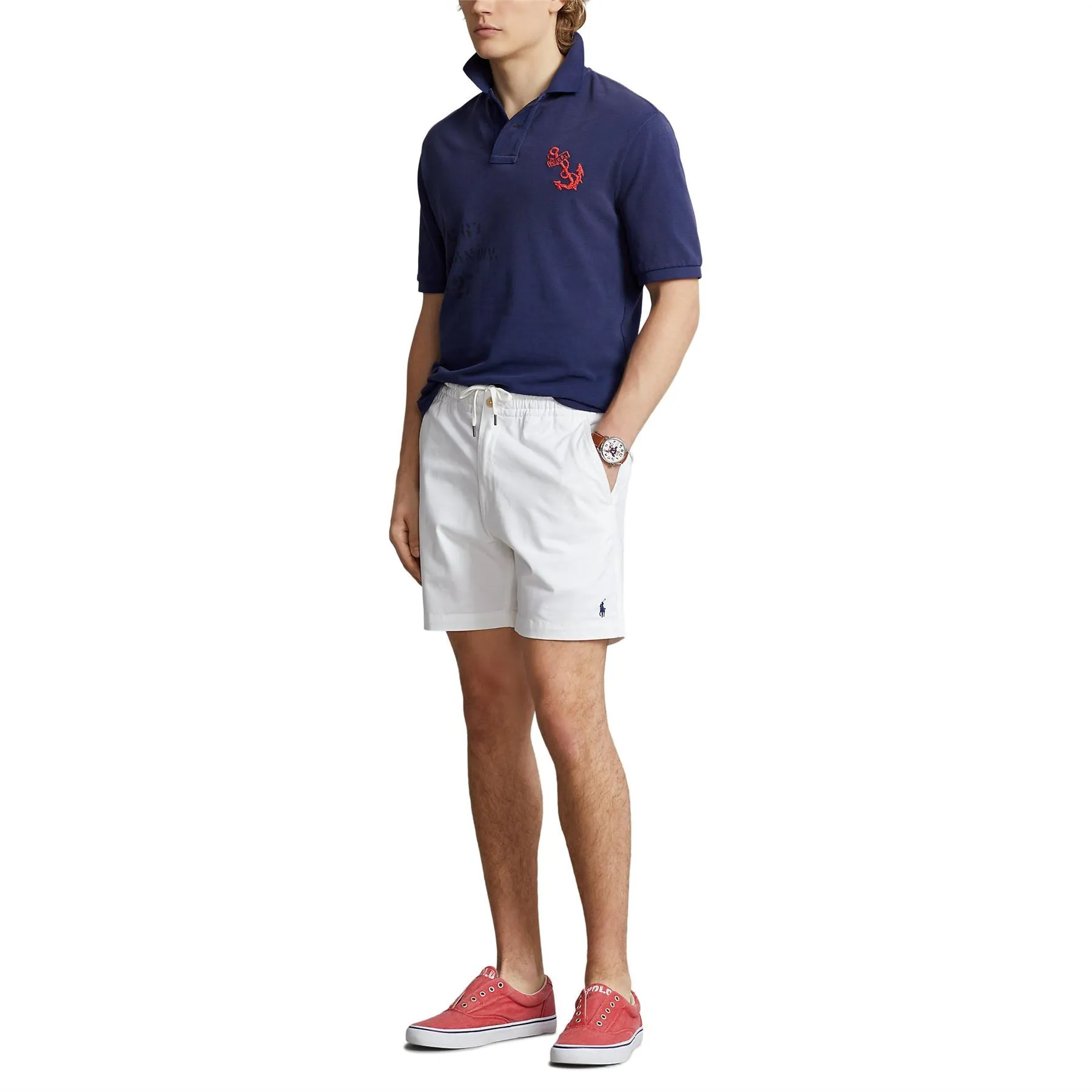 Polo Golf Classic Fit Cotton Knit Prepster Shorts White - SU24