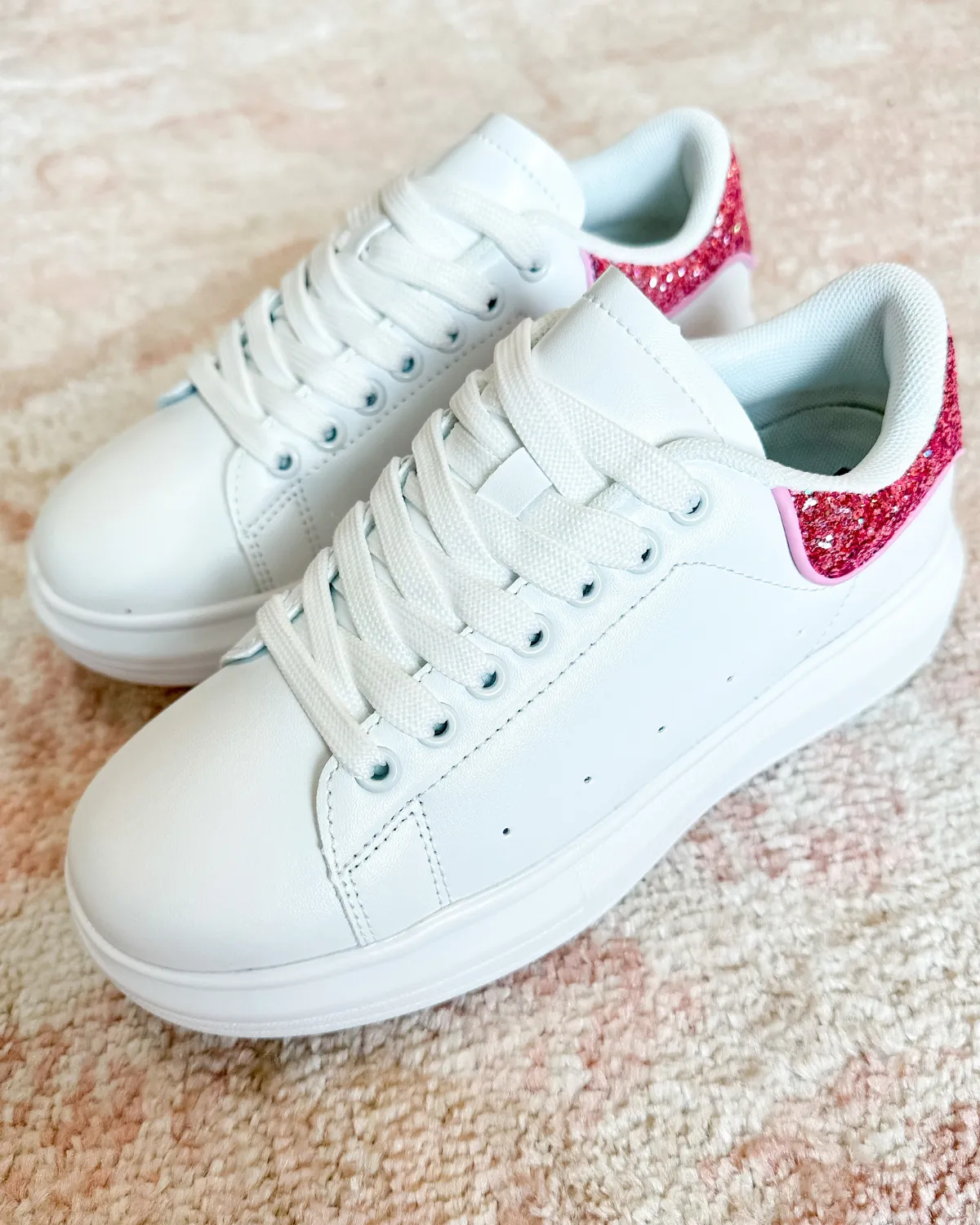 Pop of Pink Glitter Sneaker