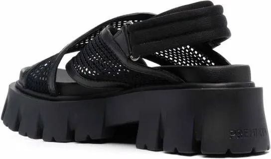 Premiata mesh-strap detail sandals Black