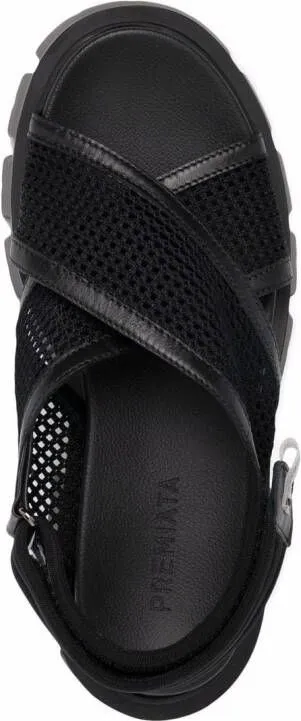 Premiata mesh-strap detail sandals Black