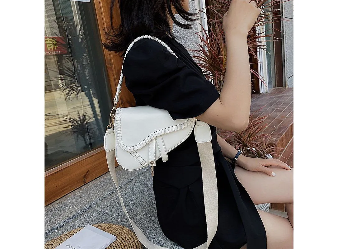 PU Leather Saddle bag Double Belt Shoulder Bags Fashion 2020 Summer Cross body Bag